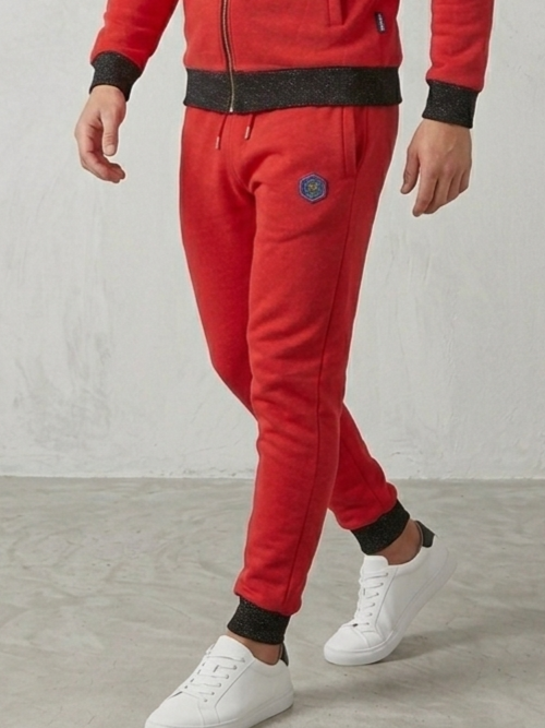 Pantalon Jogging survêtement Parisium rouge – Image 4